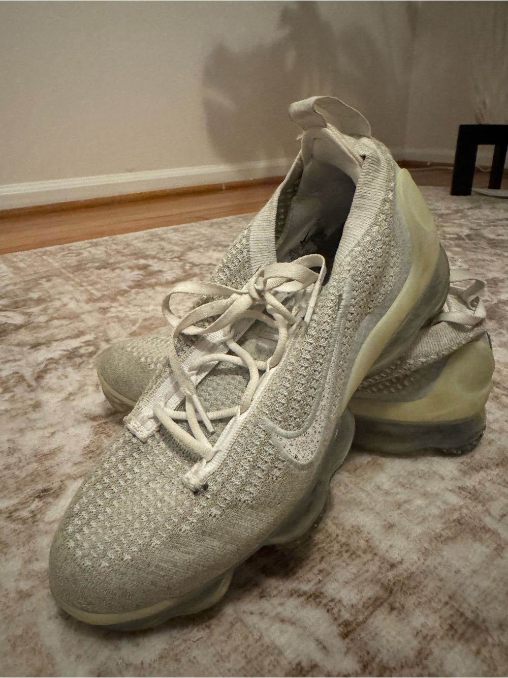 Nike Flyknit VaporMax Sneakers in Light Cream